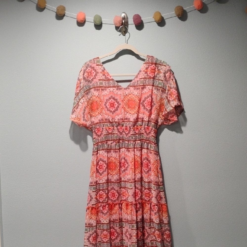Rabbit Rabbit Rabbit Coral Printed Maxi Dress - Picture 3 of 7